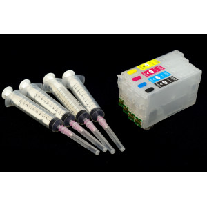 Refillable ink cartridges for Epson WF-4720DWF WF-4725DWF  + 400ml ink