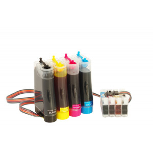 CISS ink system for Epson printers 4 colors , whiteout chip + 400ml ink